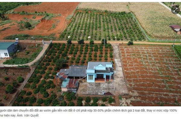 Chấm dứt cảnh chuyển đổi đất vườn lên đất ở nộp thuế tiền tỷ